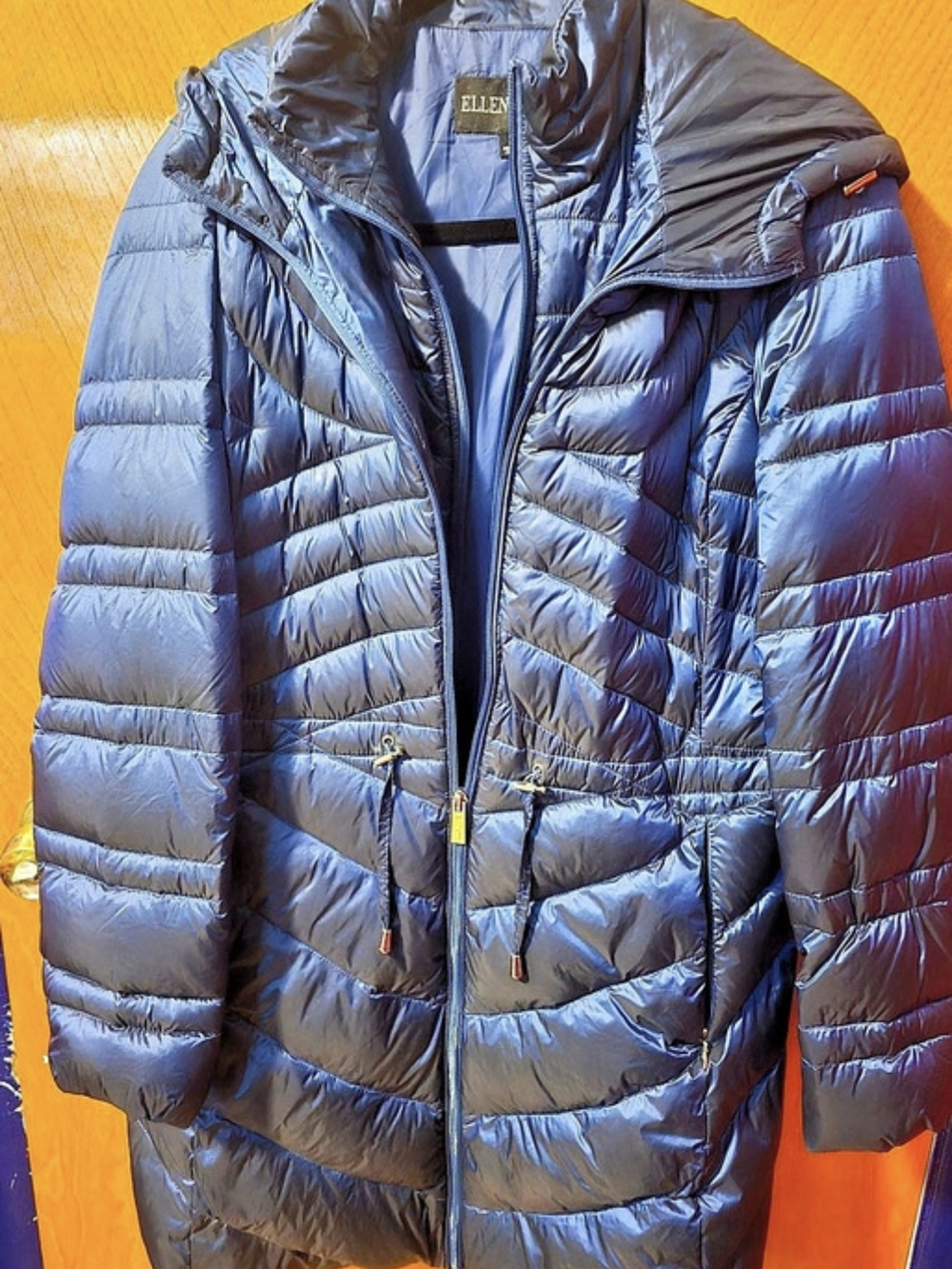Ellen Tracy Women's Blue Hooded Puffer Coat Like New